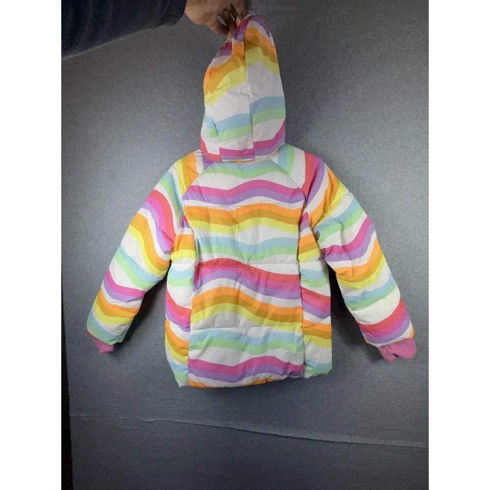 SwissTech Jacket Youth Girls 18‎ Multicolor Rainbow Hooded Puffer Winter Coat